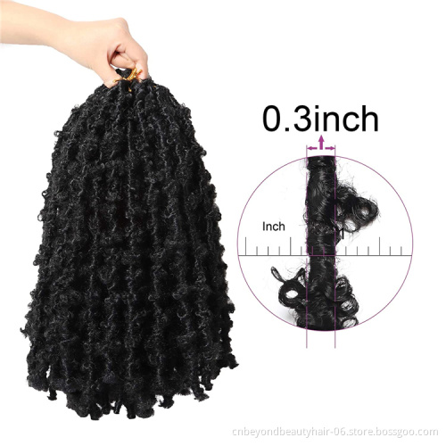 Distressed Locs Fluffy Crotchet Braiding Hair Water Wave Distressed Butterfly Locs Label Private Hair Butterfly Locs